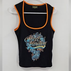Biker Clothing CO. Black Orange Tank Top Size XL